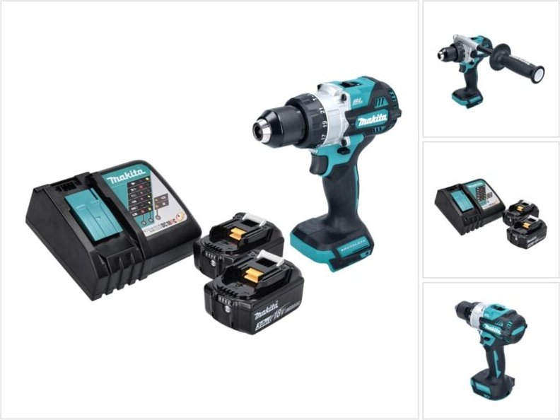 Makita DHP 486 RF Akku Schlagbohrschrauber 18 V 130 Nm Brushless + 2x Akku 3,0 Ah + Ladegerät