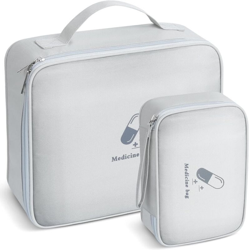Leeres Erste-Hilfe-Set, 2-teilige wasserdichte Reiseapotheke mit großem Fassungsvermögen, Aufbewahrungstasche für Medika...