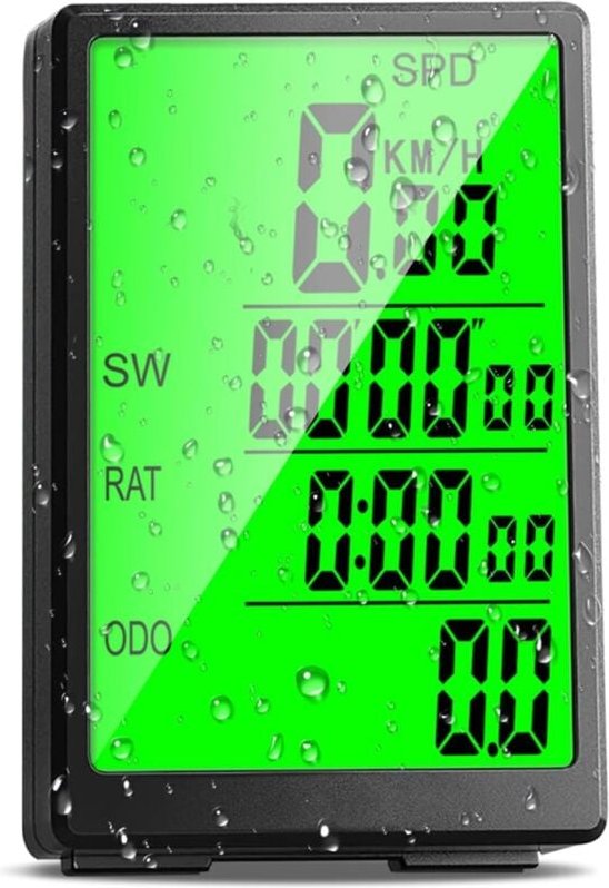 Kabelloser Fahrradcomputer, Tachometer mit 31 Funktionen, 7,6 cm großer Bildschirm, wasserdichter Fahrrad-Tachometer, ka...