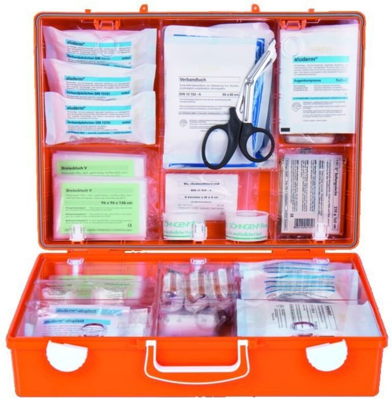 Söhngen - Erste Hilfe Koffer mt-cd Industrie mit Füllung DIN13169, Wandhalterung