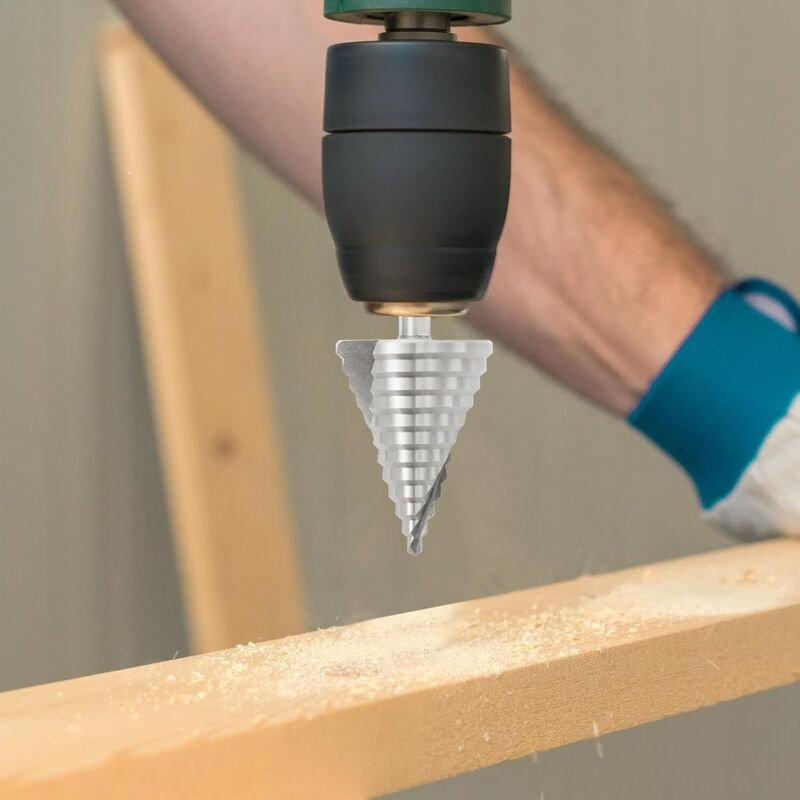 Schraubenbohrer, Ø 6-60 mm Kegelbohrer Schneidemaschine Kegelbohrer Vertikalbohrer für Eisenplatten PVC-Platten Wärmedäm...