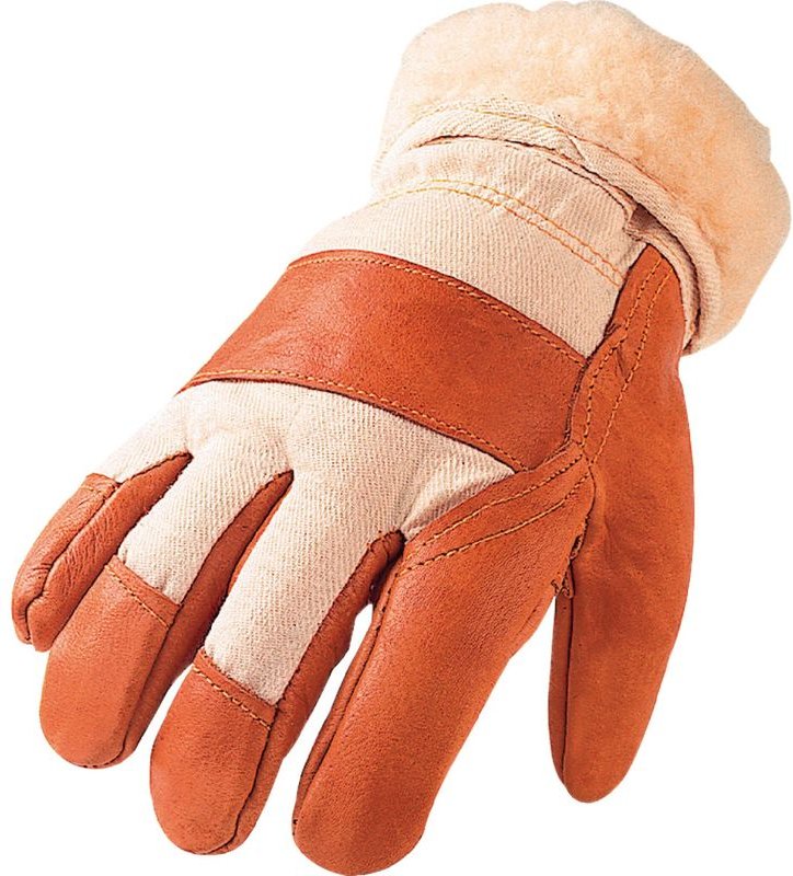 Thumbnail - Handschuhe Gr.10 1/2 m.Teddyfutter Möbelleder m.gr.Stulpe aus Canvas