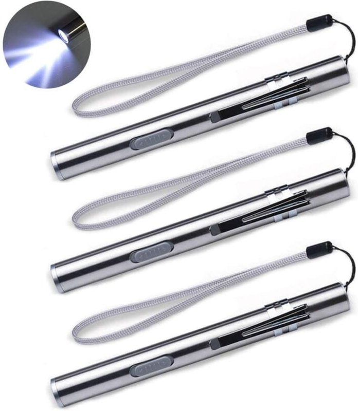 Thumbnail - Ersandy - 3 Stück Krankenschwester-Stiftleuchte, medizinische Stiftleuchte, usb wiederaufladbar, LED-Taschenlampe, Edels...