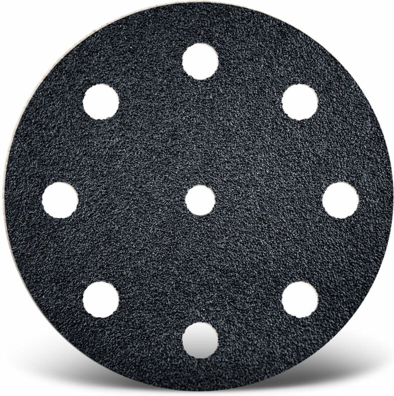 Thumbnail - Black Klett-Schleifscheiben, 125 mm, 9-Loch, f. Exzenterschleifer, Siliciumcarbid (50 Stk.) K120 - Menzer