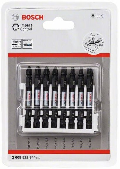 Impact Control Schrauberbit-Set, 8-teilig - Bosch