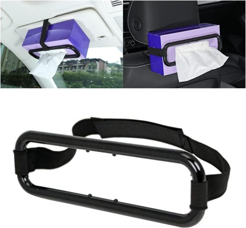 Support de Serviette de Voiture en Papier pour Boîte à Mouchoirs, Support Universel Boîte Serviette Papier Voiture, Acce...