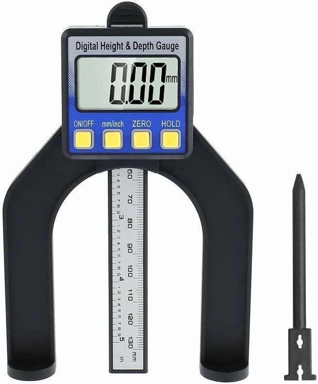 Jauge de Profondeur Numérique 80 mm Jauge de Hauteur et de Profondeur Menuiserie avec Tige de Profondeur Pieds Aimantés ...