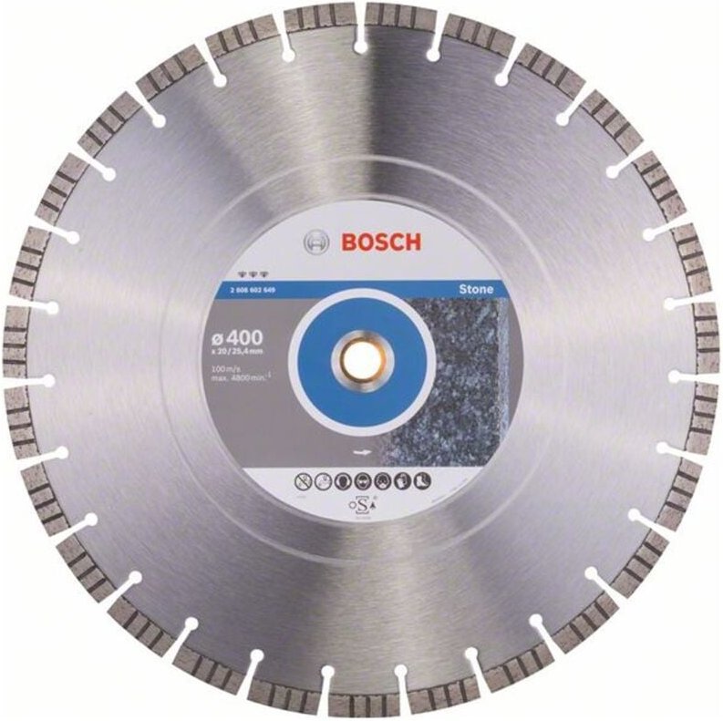 Bosch - Diamanttrennscheibe Best for Stone, 400 x 20,00/25,40 x 3,2 x 12 mm