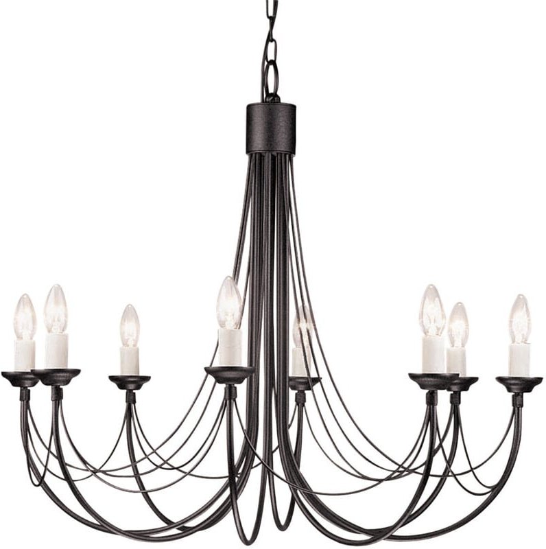 Carisbrooke - 8 Light Chandelier Black Finish, E14 - Elstead