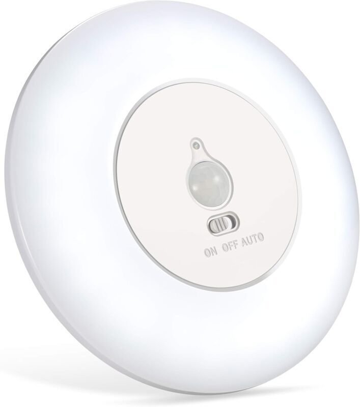 Odipie - LED-Deckenleuchte mit Bewegungsmelder, batteriebetrieben, 6000 k, kabellose Deckenleuchte für Schränke, Gardero...