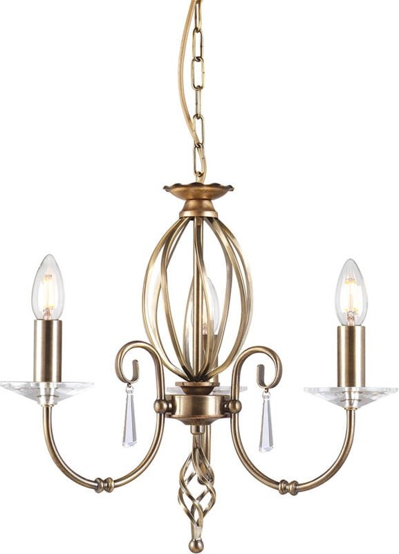Elstead - Aegean - Kronleuchter 3 Light Aged Brass Finish, E14