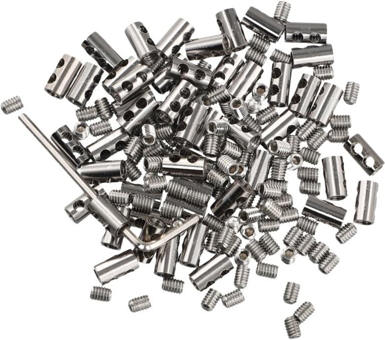 50 Stück Drahtseilklemme für 3 mm Kabelverschluss-Clip, verstellbare Schraube, Kupfermetall-Befestigungsschlinge, Befest...