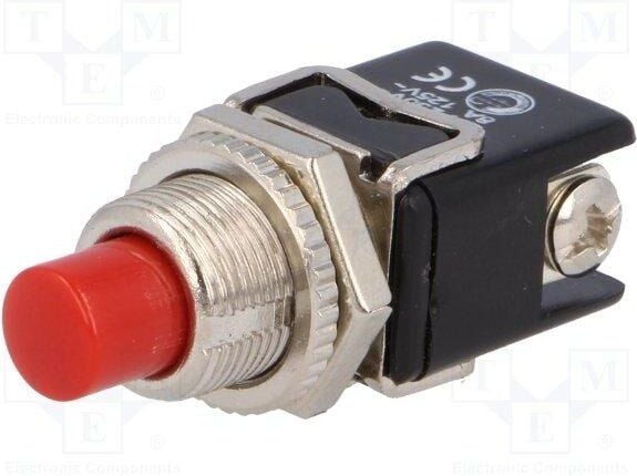 Drucktaster 1 Drucktaster AUS-(EIN) 4A/250Vac Roter Taster mit Mutter