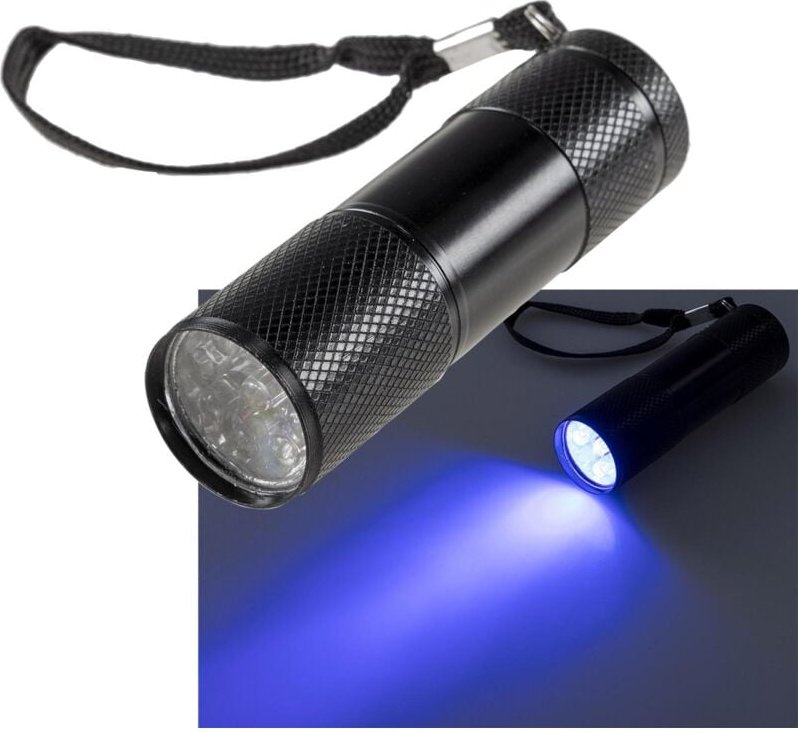 Led Taschenlampe mit 9 uv LEDs Schwarzlicht kompakter Geldscheinprüfer für unterwegs