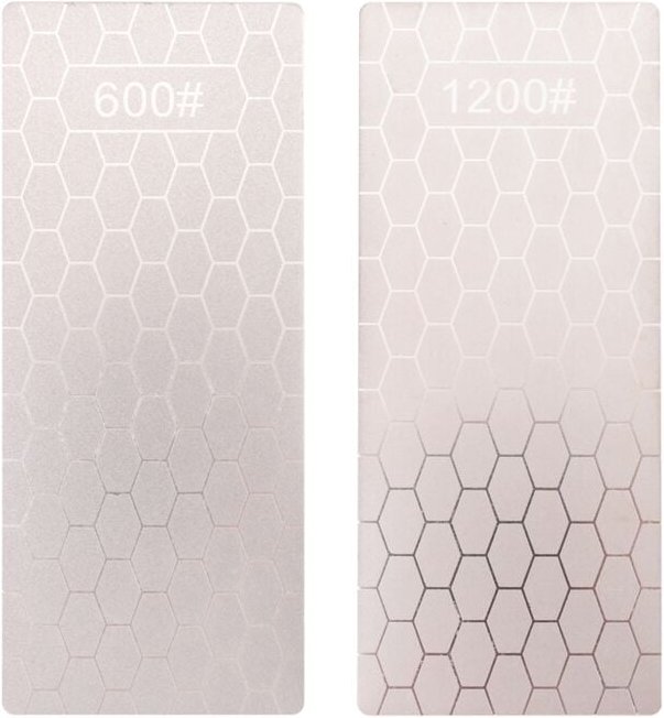 Tlily - 2-teiliger Diamant-Schleifstein, Schleifstein-Wabenschärferplatte mit rutschfester Basis (Körnung 600/1200)