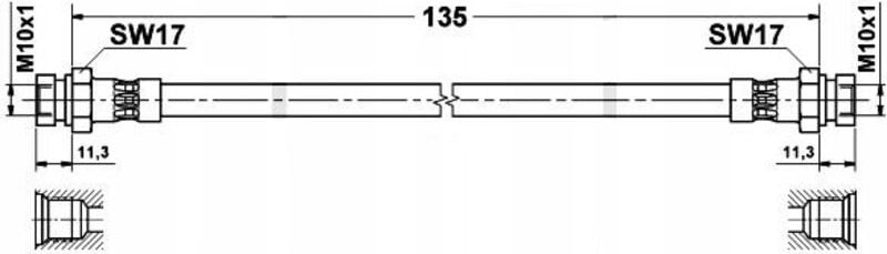 Flexibler Bremsschlauch: Hinterachse: VW GOLF 3, Vento, Seat Ibiza