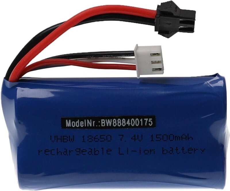Vhbw - Akku kompatibel mit tkkj H101 Modellbau (1500mAh, 7,4V, Li-Ion, 72 x 37 x 19 mm)