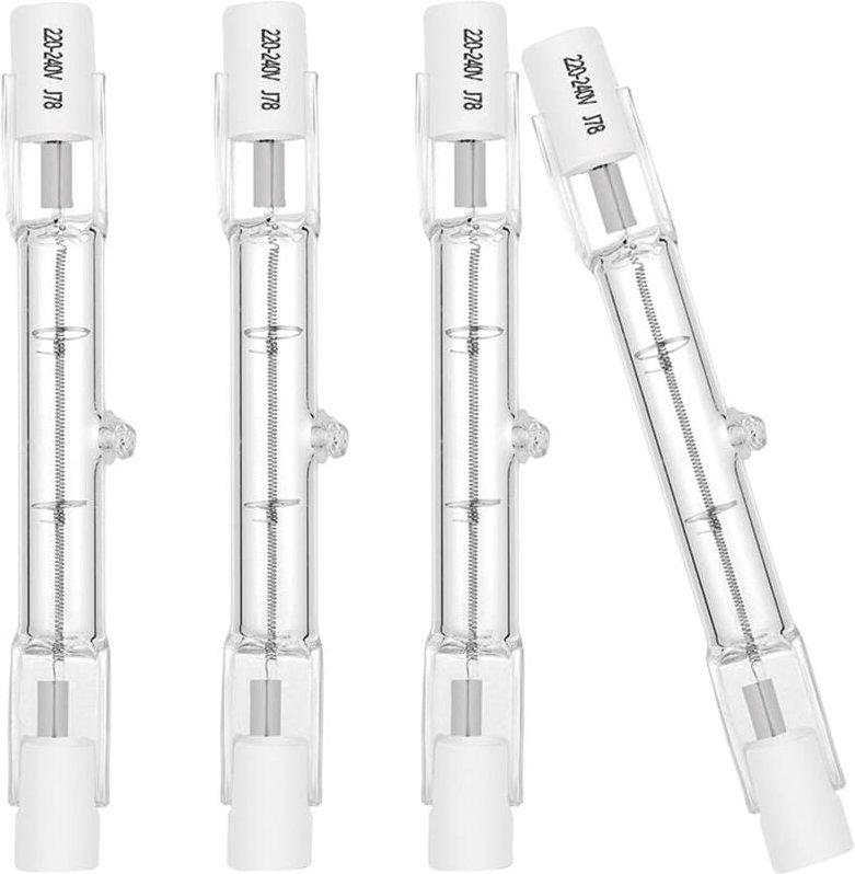 Jusch - R7S-Halogenlampe, 78 mm, 120 w, 230 v, 1600 lm, warmweiß 2700 k, T3-J-Typ-Glühbirne für Arbeit, Sicherheit, Land...