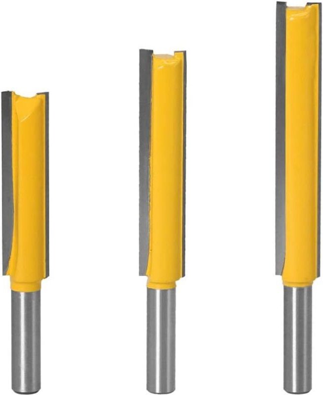 3 Stück 8-mm-Bündigfräser, extra lange Hartmetallfräser, Holzbearbeitungsfräser, Holzbearbeitungswerkzeug, Fräsklinge 50...