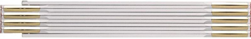 Thumbnail - MBI - bmi Zollstock 9042, Meterstab aus Buchenholz, 2 m mit Duplex-Teilung, Farbe weiß