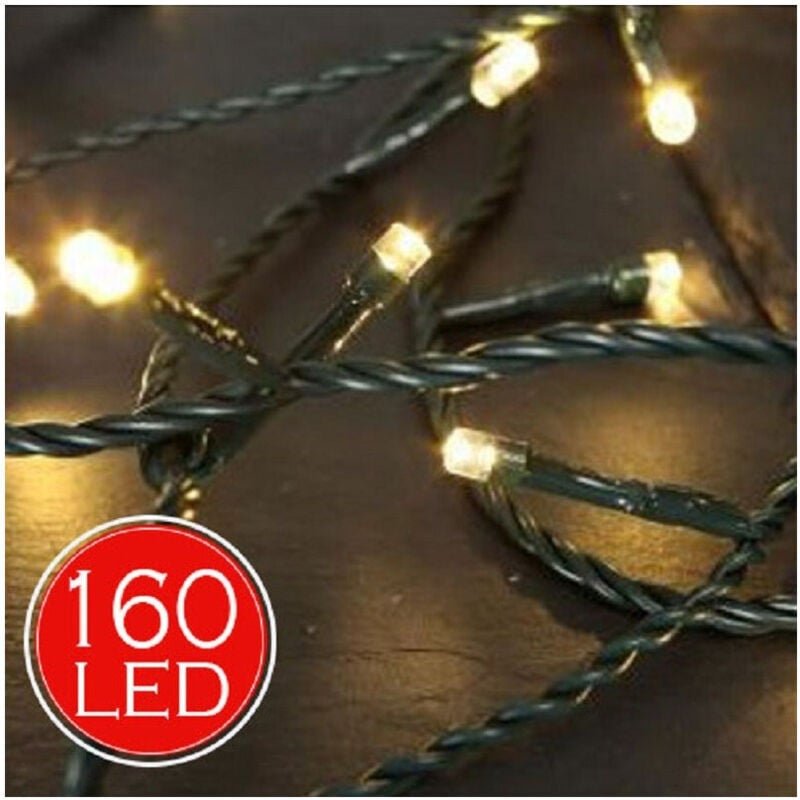 Trade Shop Traesio - Trade Shop - lichterkette 17,8MT weihnachtsbeleuchtung 160 led warmweiss für innen aussen -