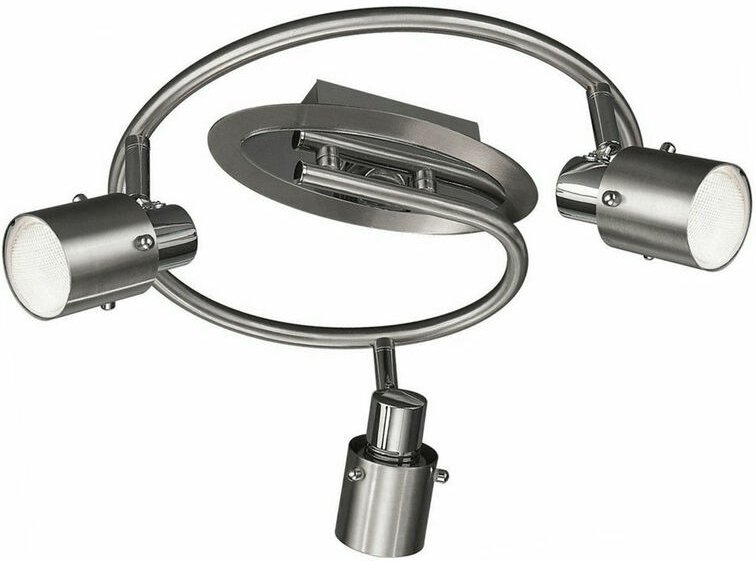 Unbekannt - Spotleuchte Deckenleuchte Spotrondell Deckenlampe Wohnzimmerleuchte Schlafzimmer, Stahl gebürstet chrom 3 fl...