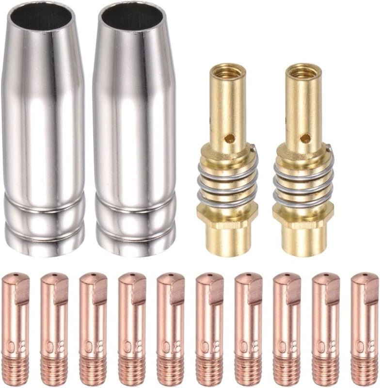 Ersandy - Zubehörsatz zum Schweißen von Schmelz-Inertgas-Brennern (mig), 0,8 mm, leitfähige Kontaktspitze, Düsenverbindu...