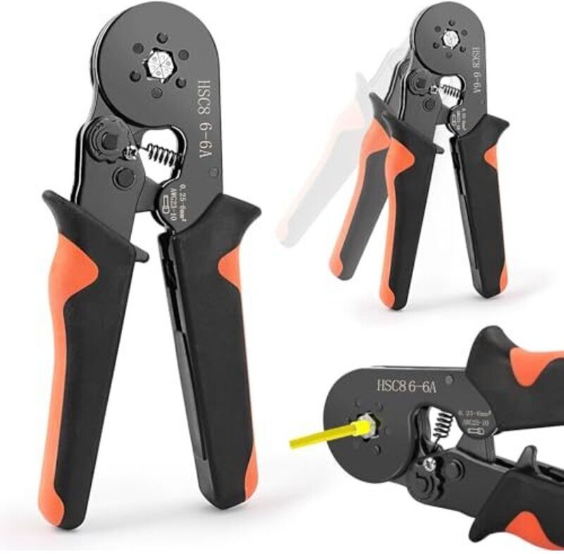 Crimpzange für isolierte elektrische Anschlüsse, 0,25–10 mm² elektrische Crimpanschlüsse, isoliertes Ratschen-Leitungsan...