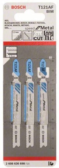 Stichsägeblatt t 121 af Speed for Metal - Bosch