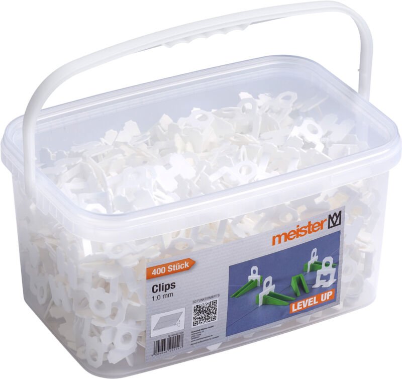 Meister Clips für Nivelliersystem 'Level Up' - 400 Stück - Fliesendicke 6-17 mm - Passend zu Meister Abstandshalter 'Lev...