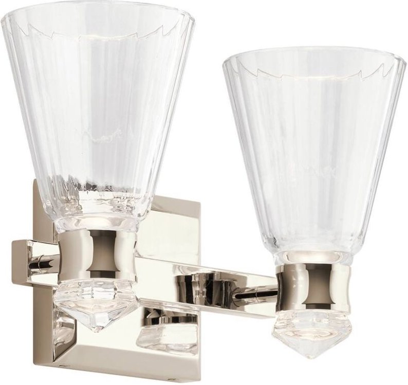 Wandleuchte Wandlampe Badezimmerlampe led Stahl Glas IP44 b 36,8 cm Spotlampe