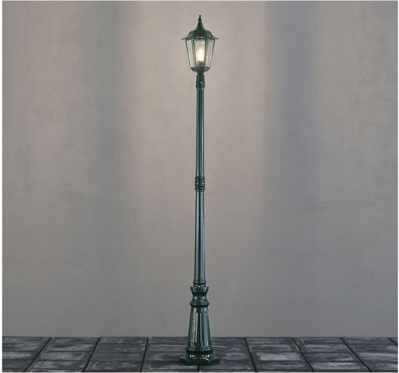 Konstsmide - Mastleuchte /Wegeleuchte firenze, Aluminium grün, inkl. Pfahl und Fundament