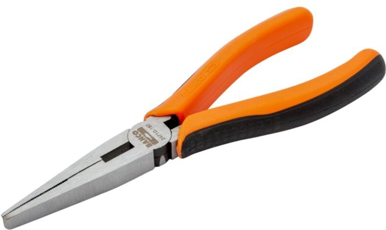 Lange Flachzange mit Zwei-Komponenten-Griffen und Lackbeschichtung, 165 mm - Bahco