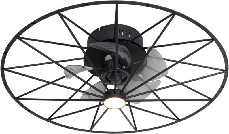 Deckenventilator schwarz 62cm inkl. led Dimmbar mit Fernbedienung - Yaran