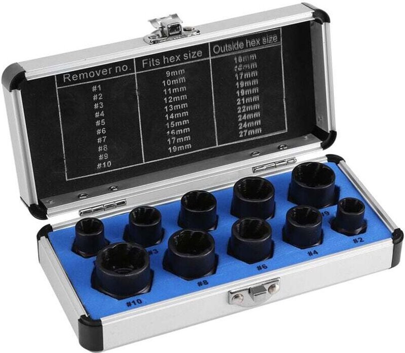 Ulisem 10-teiliges Schraubenausdreher-Set, universeller Mutternausdreher mit Diebstahlschutz, Innen-Torx-Steckschlüssels...
