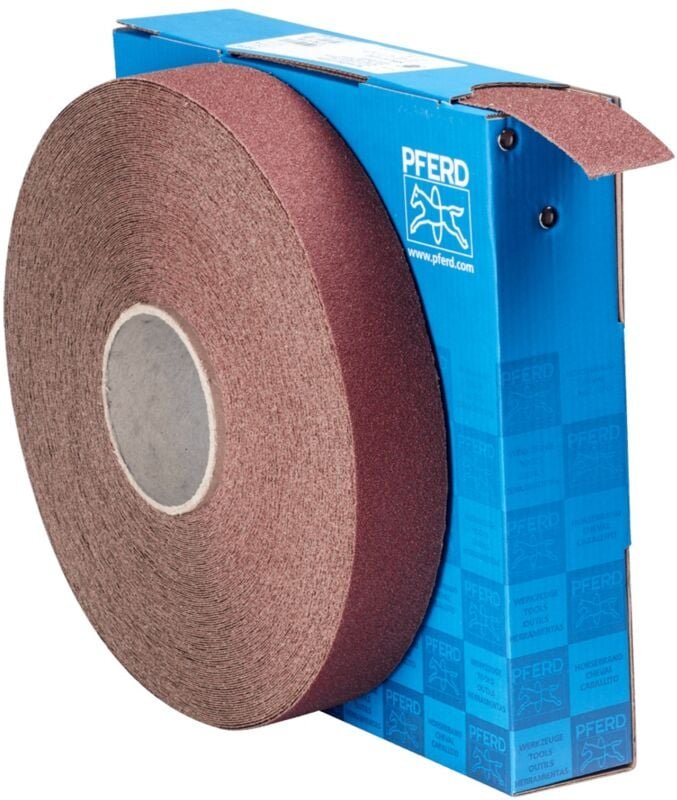 Korund Schleifbandrolle Gewebe sbr Breite 40mmxLänge 50m A60 für universelle Anwendung - Pferd