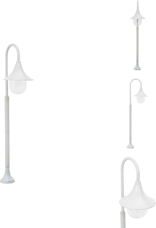 Garten-Pollerleuchte E27 120 cm Aluminium Weiß - Gartenleuchte - LED-Lampe - Außeleuchte - Poollicht - Stehlampe
