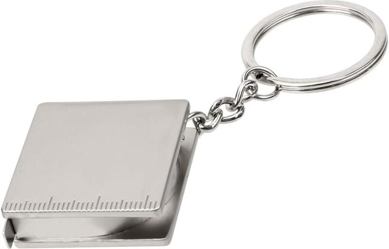 Beijiyi - Maßband aus Edelstahl 70 cm, Mini-Lineal mit Schlüsselring, 33 × 33 mm.