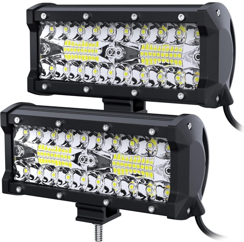 12V 2PCS 120W Quadratische LED-Arbeitsleuchte 24V Licht für Offroad-Auto-LKW SUV 4x4 Traktor, Nebelscheinwerfer