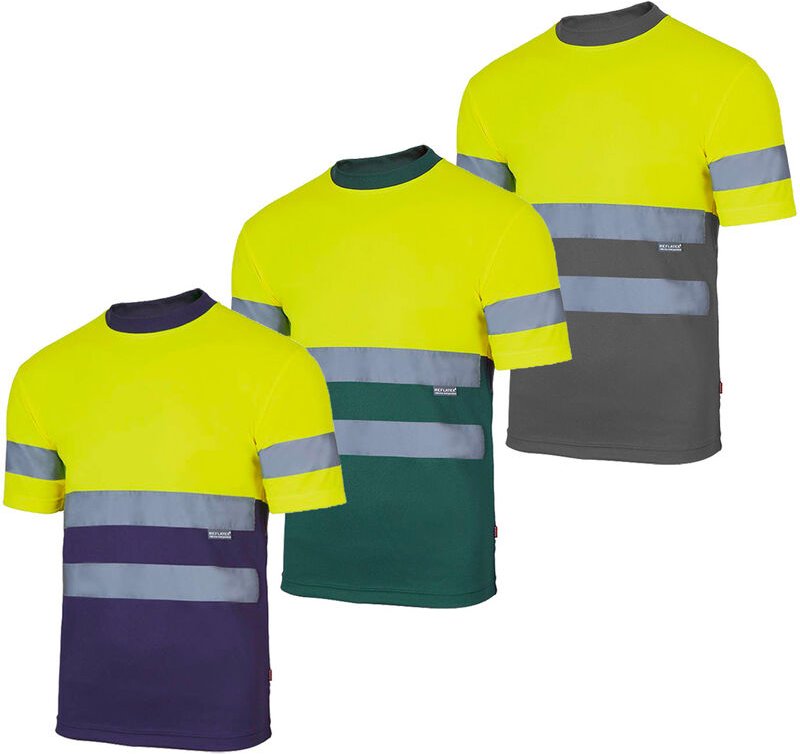 305506 Warnschutz Arbeits-T-Shirt - l - Blau/Gelb - Blau/Gelb - Velilla