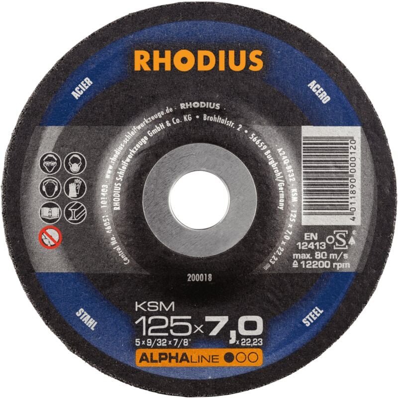 Thumbnail - Ksm, 10 Stück, 180 x 7,0 mm, Schruppscheibe - Rhodius