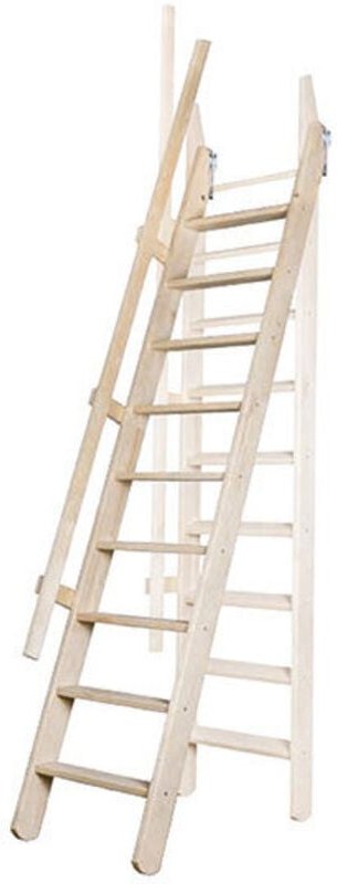 Matisère - Klappbare Raumspartreppe : Breite 55cm - Holz naturfarbig - 1 Handlauf - msp/bn