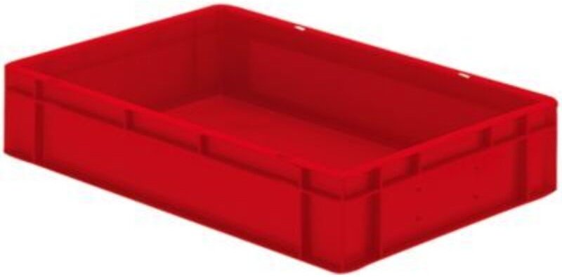LA-KA-PE Transport-Stapelkasten B600xT400xH120 mm rot, geschlossen ohne Griffloch