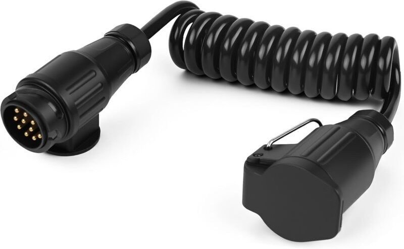 13-poliges Spiralkabel für Anhänger, 2 m, wasserdichtes Spiralverlängerungskabel 12 V/24 V, 13-poliger Anhängerstecker f...