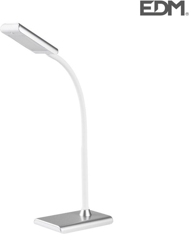 Flexo led tischlampe 7w 400lm 4000k silber farbe 9x13x33cm EDM