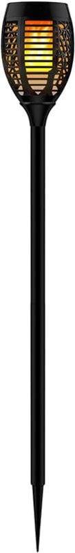 Solarlampen für Außen Fackeln led flammen led Solarfackeln Garten, IP44 Akku Erdspieß Flammeneffekt, schwarz Muster, 53x...