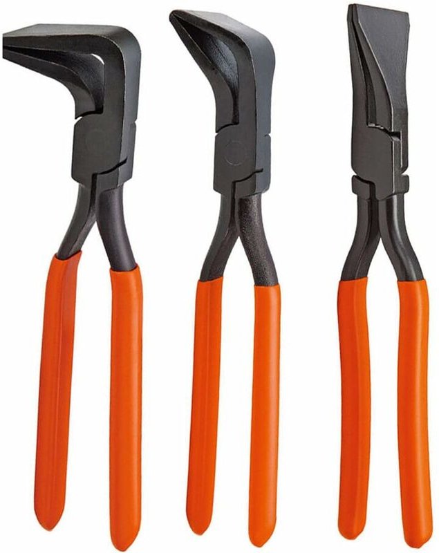 3tlg Falzzangen Satz, 0, 45 und 90°Gerade Gebogen Abgewinkelt Abkantzange Biegezange Blechzange Dachdecker Klempner Zang...