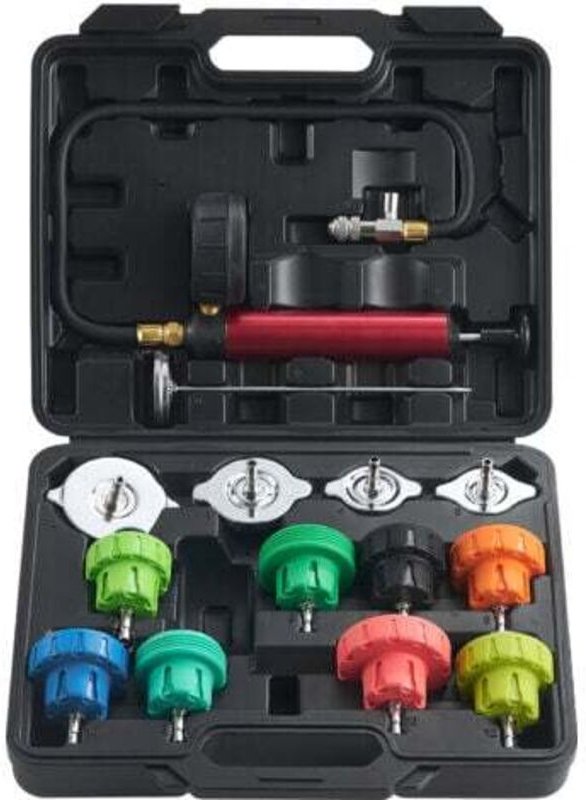 Lecksuchgerät für Wassertanks im Auto, Lecksuchgerät für Kühlmittelwechsel, Vakuummeter, Lecksuche, 14-teilig