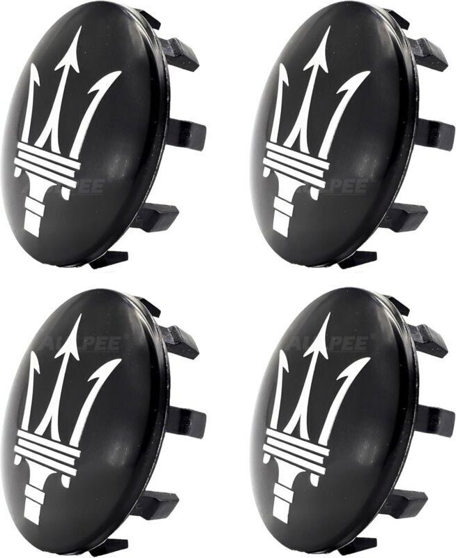 Radkappen mit zentralem Logo, 60 mm, ABS-Material. Kompatibel mit Mesertatti-Zubehör (MS Schwarzchrom).