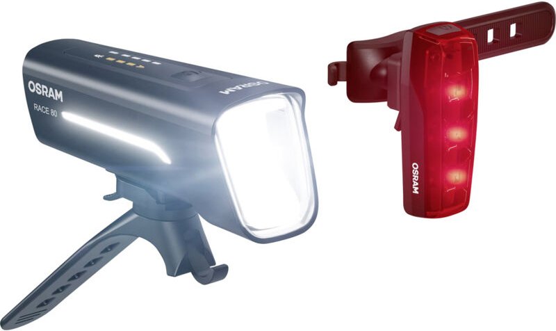 Automotive Fahrradbeleuchtung Set race 80 set led akkubetrieben Schwarz - Osram